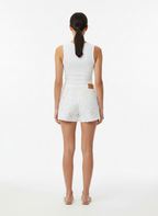 Shorts Jeans Paint Splatter Neon Branco /38
