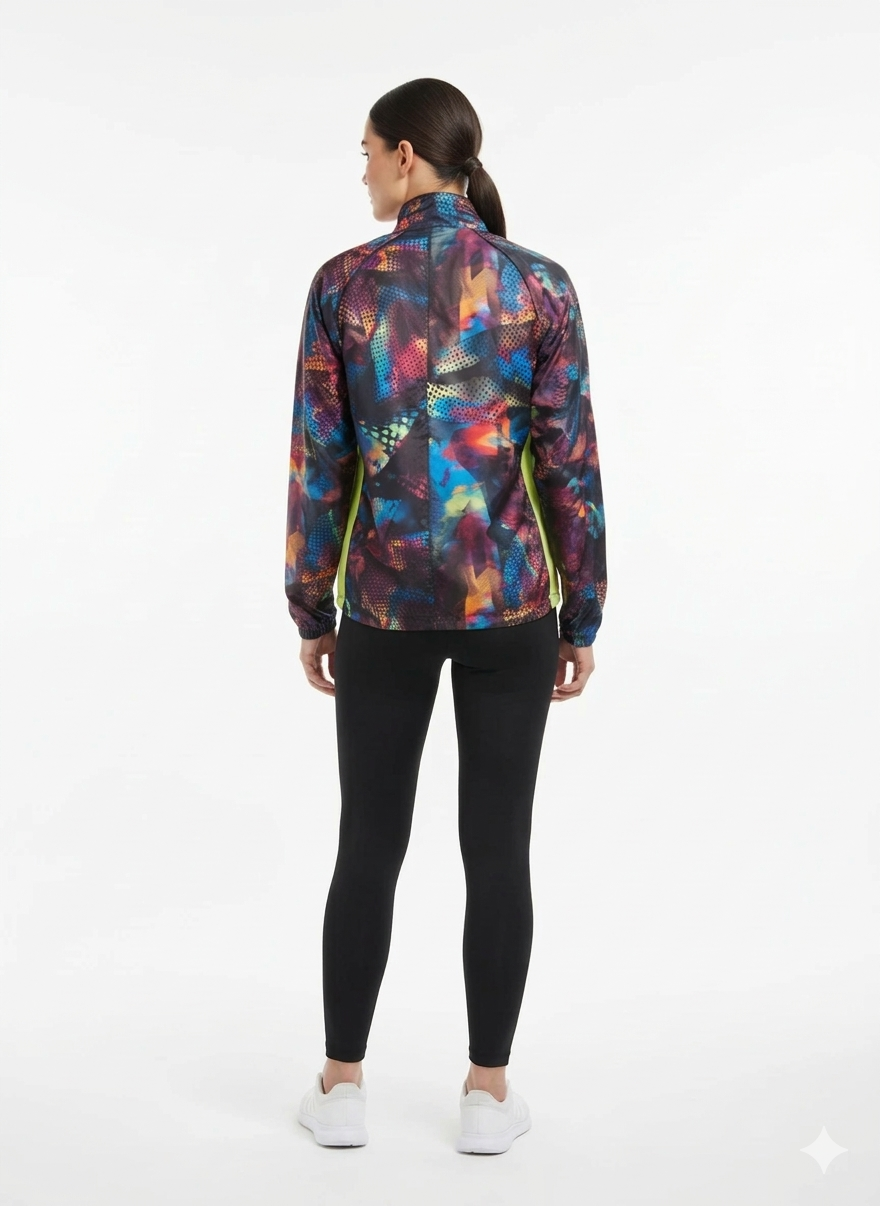 Jaqueta Corta-Vento Estampada Abstrata Multicolorida - Adidas/P