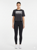 Blusa Preta com Logo Frontal Branco - Adidas/M