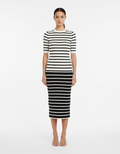 Vestido Midi Listrado com Manga - Animale/P