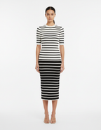 Vestido Midi Listrado com Manga - Animale/P