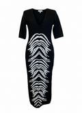 Vestido tricot preto bordado em branco - CARMEN STEFFENS | M
