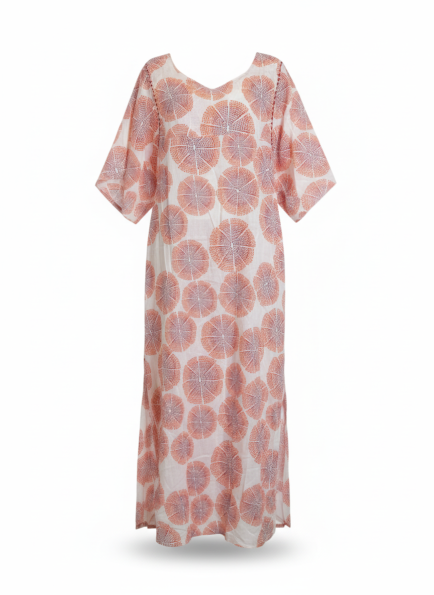 Vestido leve manga ampla detalhe pesponto estampado - RICHARDS | 42