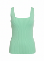 Regata tricot canelado decote quadrado verde - AMBICIONE | M