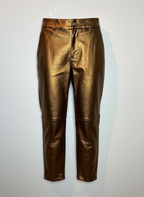 Calça balloon couro metalizado cobre cintura marcada - ANIMALE | 38