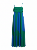 Vestido longo alça recorte verde e azul - FARM | M