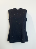 Blusa sem manga aplicação pedraria colorida preta - IÓDICE | P