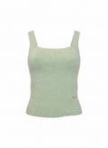 Regata tricot alças largas barra canelada verde água - AMBICIONE | U