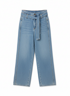 Calça jeans wide leg cinto com fivela - SACADA | 38