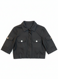 Camisa encurtada utilitária zíper frontal preta - CAOS | M