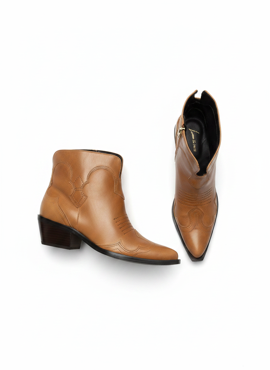 Bota Ankle Boot Couro Western - LUIZA BARCELOS / 35