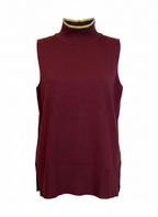 Blusa longa tricot sem manga gola alta vinho - ANIMALE JEANS | P