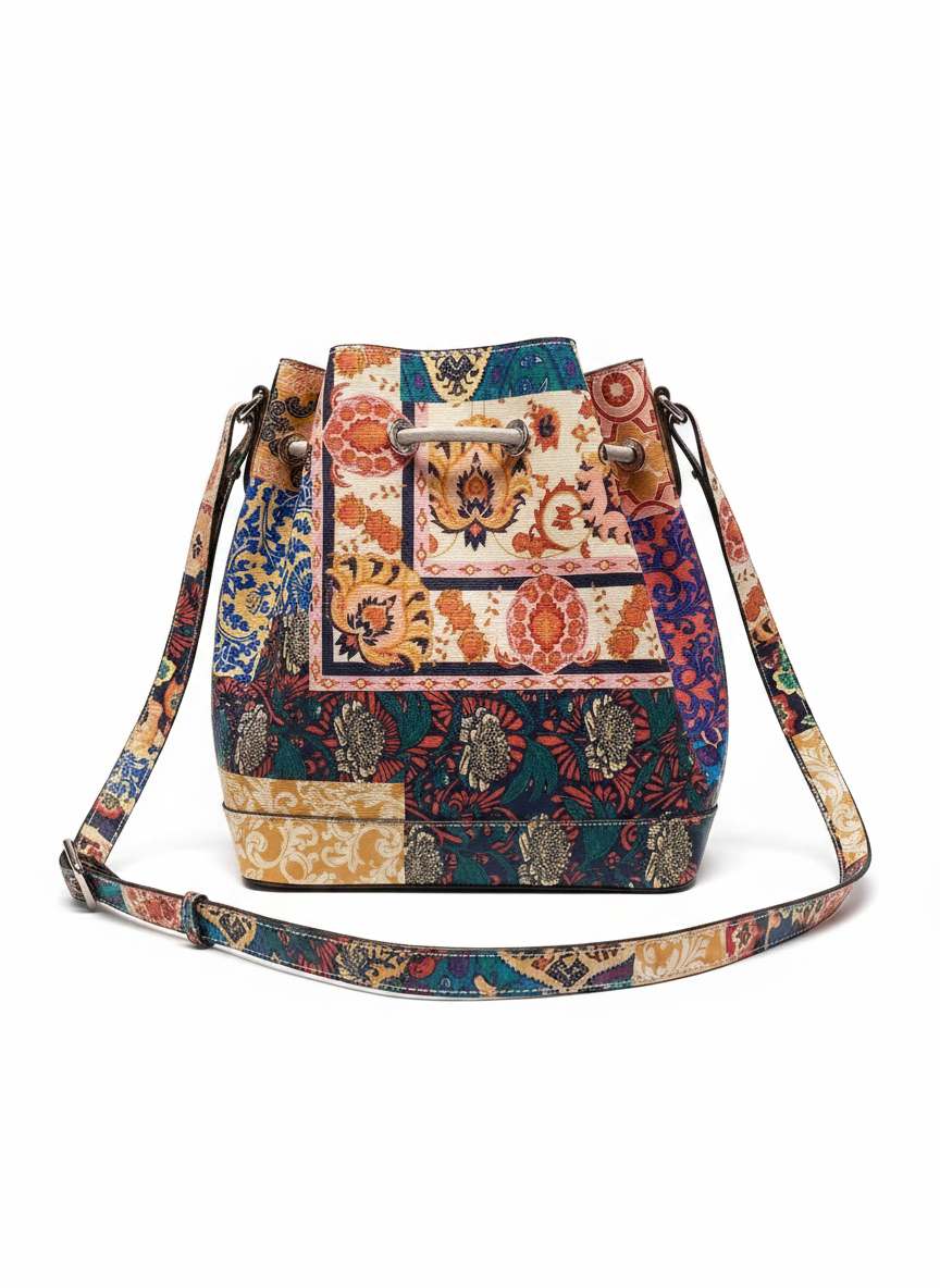Bolsa Saco Estampada Patchwork - SCHUTZ
