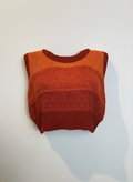 Blusa sem manga tricot canelada gola careca laranja dregadê - ALL IS LOVE | P
