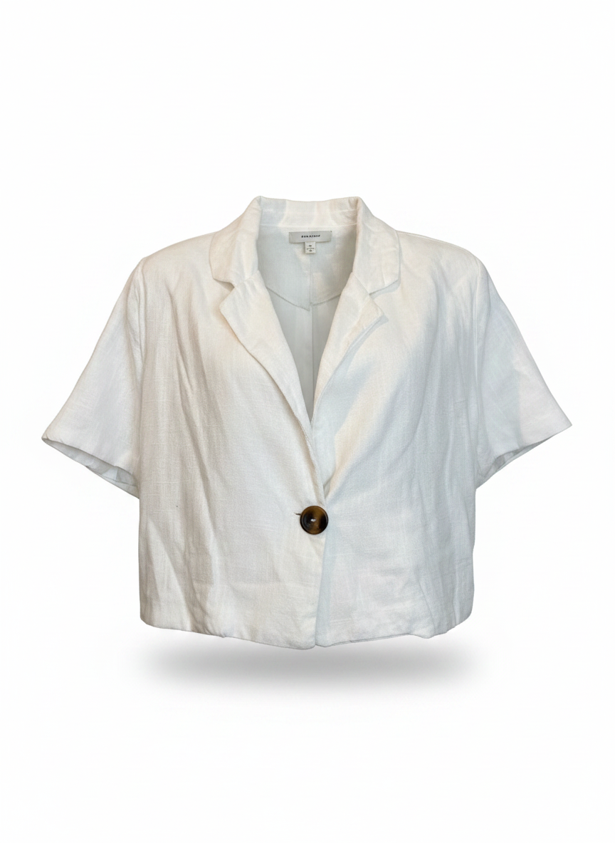 Blusa tecido botão frontal marmorizado branca - ALL IS LOVE | P