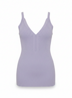 Regata tricot canelada decote v lilás - ANIMALE JEANS | P