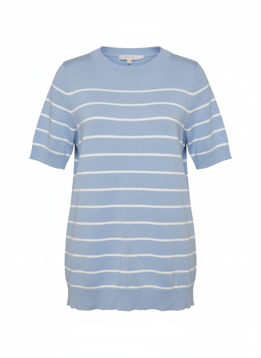 Blusa tricot listrada azul claro - CORTELLE | M