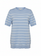 Blusa tricot listrada azul claro - CORTELLE | M