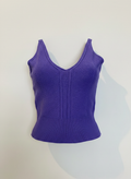 Regata tricot canelado decote v roxa - CASUALLI | P