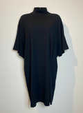 Vestido gola alta prega lateral saia preto - ANIMALE | P