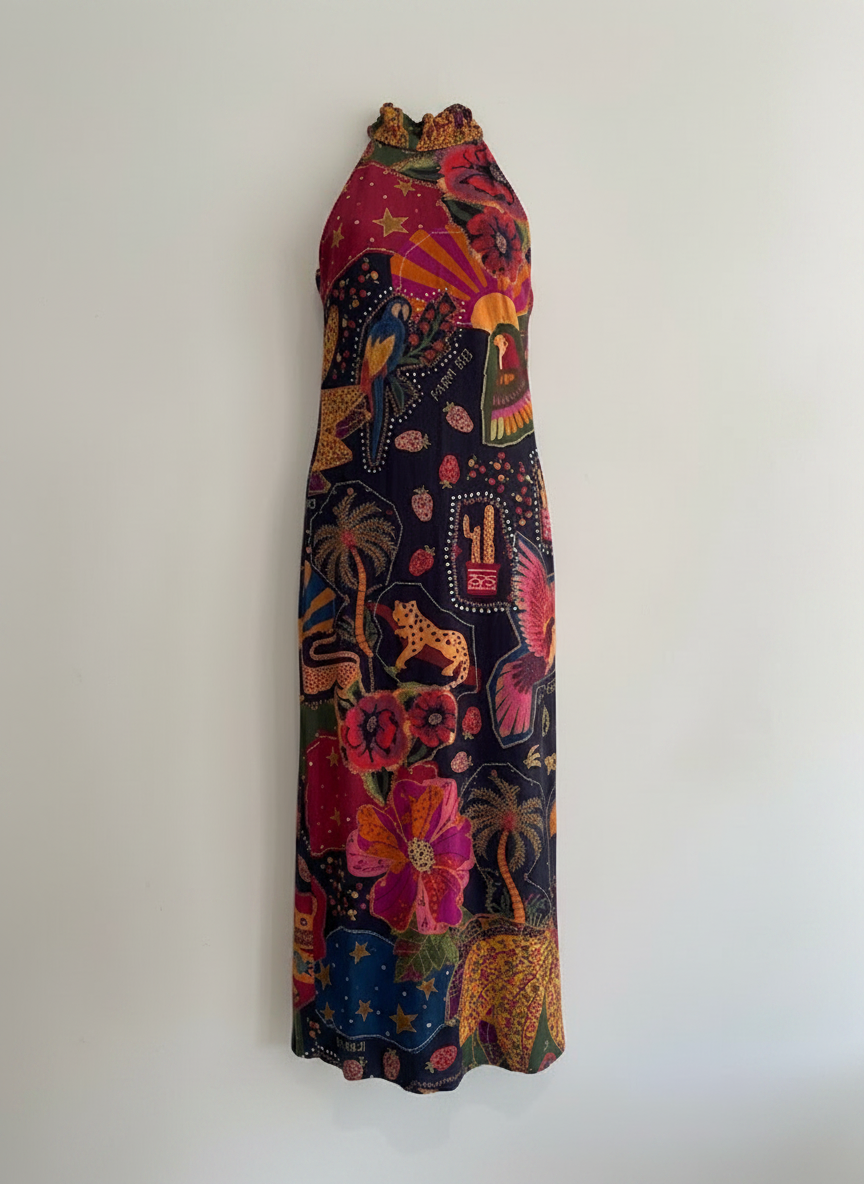 Vestido Halterneck Estampado - FARM / P
