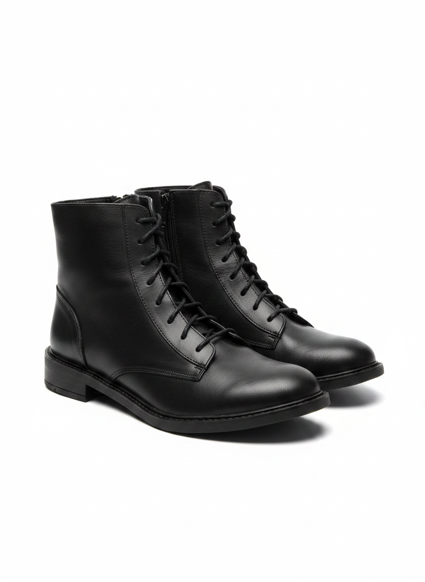 Bota Coturno Couro Preta - SANTA LOLLA / 36