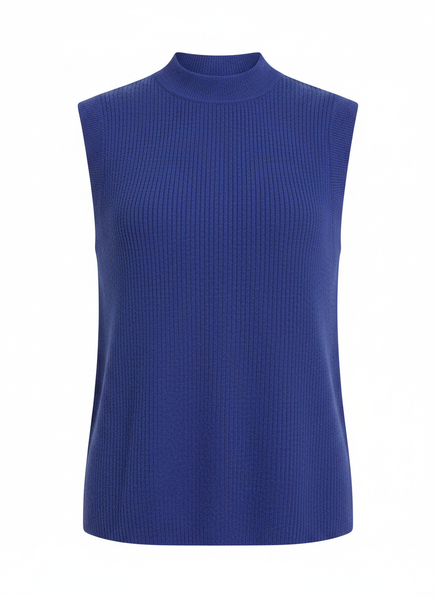 Blusa sem manga tricot canelada azul-royal - ANIMALE JEANS | P