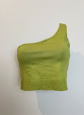 Cropped tricot um ombro só verde - VIVIANE FURRIER | M