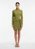 Vestido Assimétrico com Nó Lateral Verde Militar - Animale/M