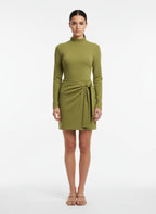 Vestido Assimétrico com Nó Lateral Verde Militar - Animale/M