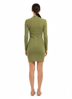 Vestido Assimétrico com Nó Lateral Verde Militar - Animale/M