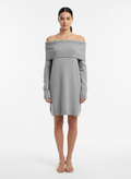 Vestido Tricot Ombro a Ombro Cinza - Canal/PP