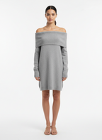 Vestido Tricot Ombro a Ombro Cinza - Canal/PP