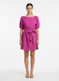 Vestido de Linho com Amarração Magenta - A.Cult/P