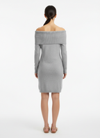 Vestido Tricot Ombro a Ombro Cinza - Canal/PP
