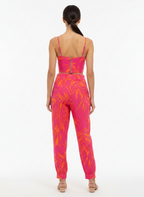 Conjunto Tropical Pantalona e Cropped Rosa Fúcsia - GATABAKANA / M