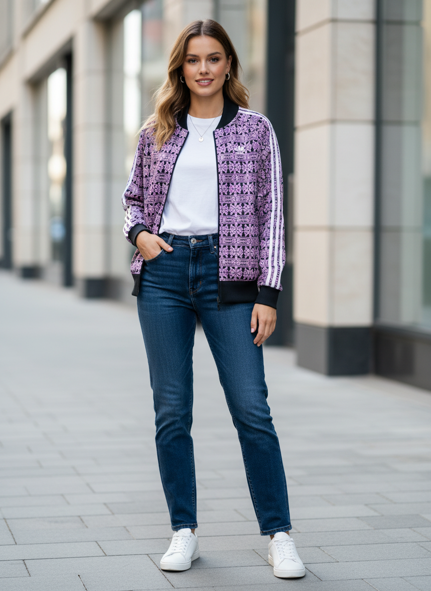 Jaqueta Bomber Estampada Feminina - ADIDAS / P