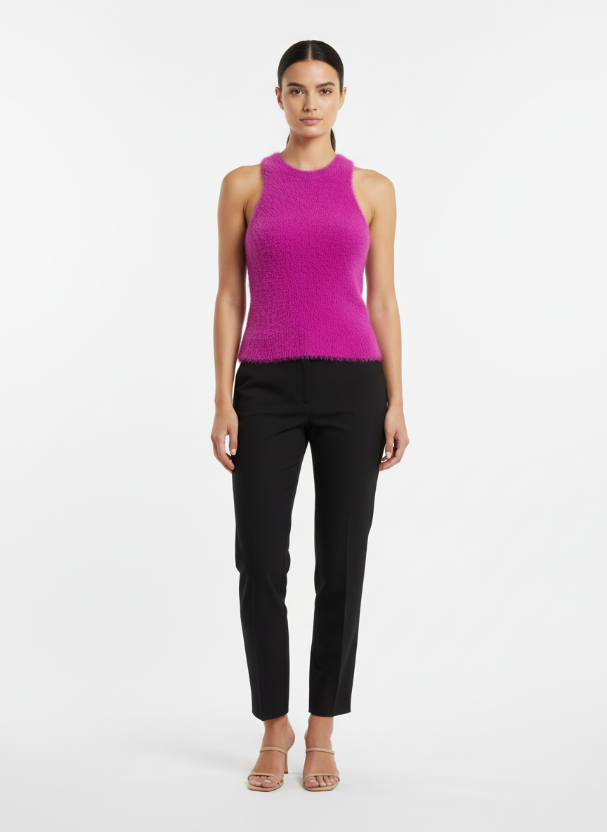 Regata tricot cavado pelinho fúcsia - ANIMALE JEANS | M