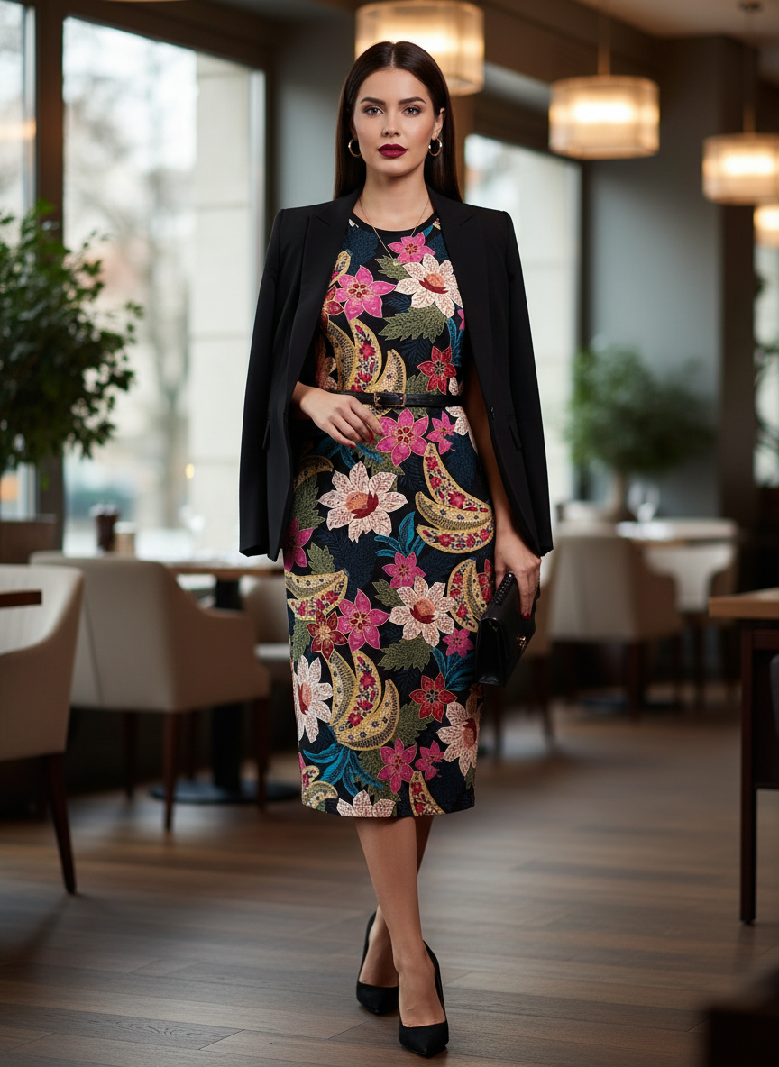Vestido Curto Estampado Floral e Paisley - FARM / P