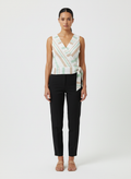 Blusa Transpassada Listrada- Skunk/40