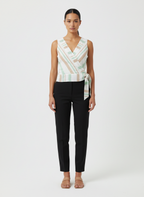 Blusa Transpassada Listrada- Skunk/40