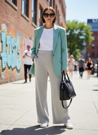 Calça Wide Leg Knit Texturizada - DZARM / P
