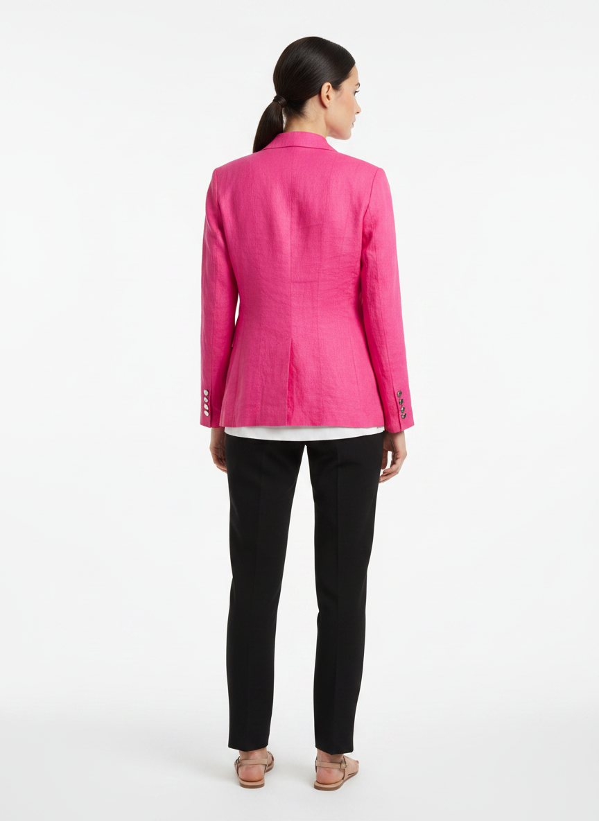 Blazer Rosa Pink Linho Unstructured - ELLUS / P