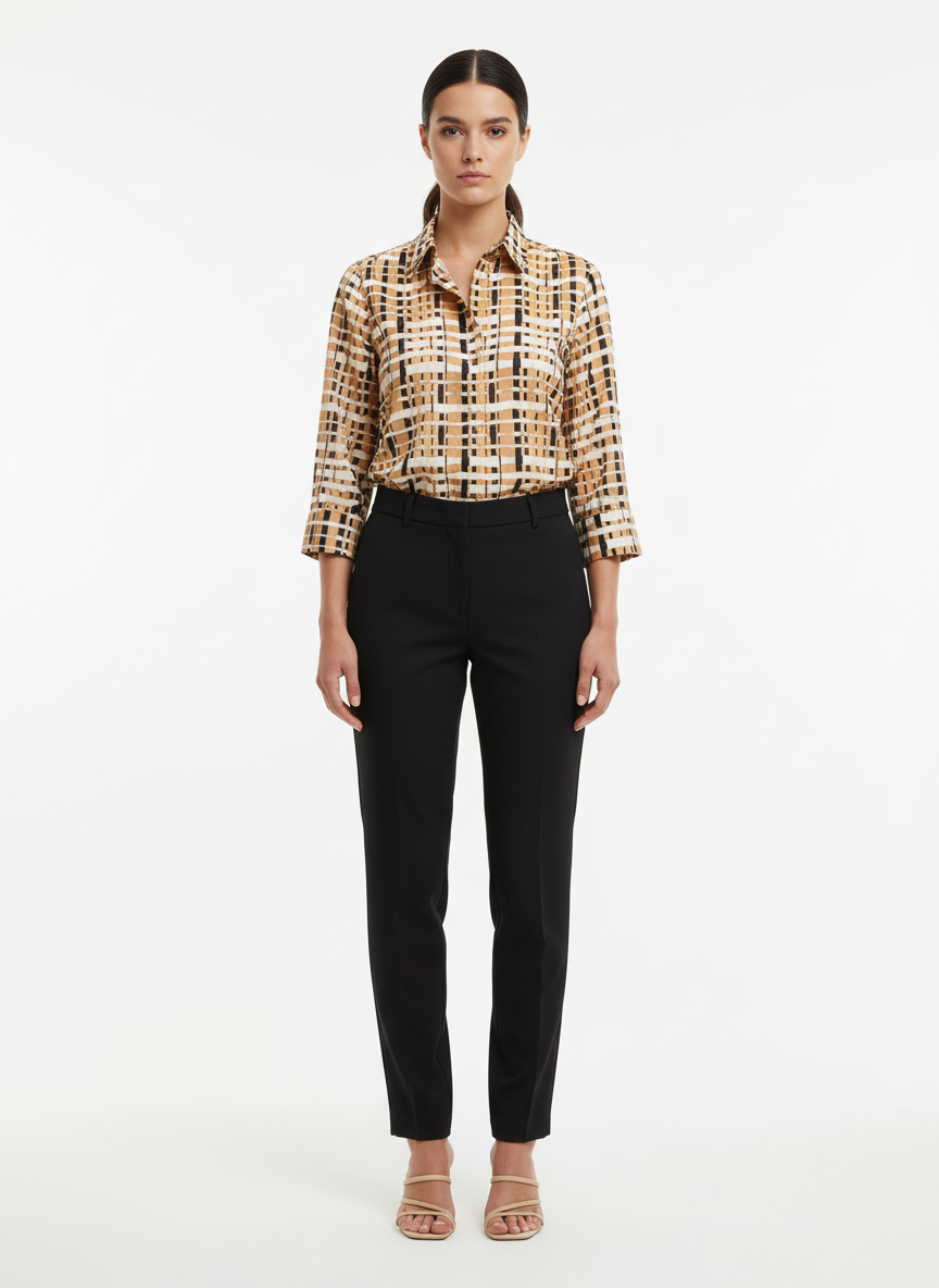 Camisa Estampada Abstrata Viscose - ANIMALE / 38