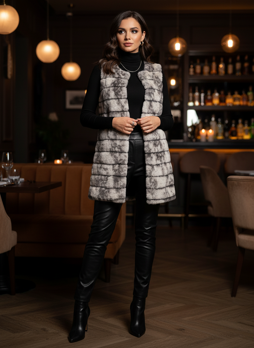 Colete Faux Fur Paneled - M