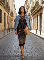 Vestido Midi Estampado Étnico Halterneck - FARM / M