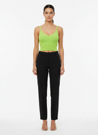 Cropped tricot canelado decote v verde limão - VIVIANE FURRIER | PP