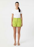 Shorts Jeans com Botões Frontais Verde Lima - Animale/36