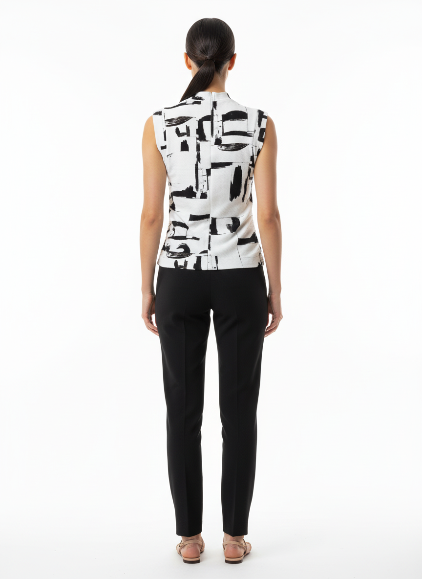 Blusa Gola Alta Estampa Abstrata - Amimale/P