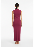 Vestido Midi Gola Alta Sem Mangas Vinho - Animale/P